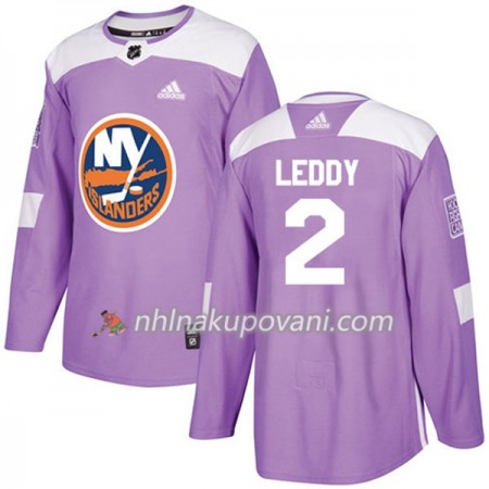 New York Islanders Dresy Nick Leddy 2 Adidas 2017-2018 Nachová Fights Cancer Practice Authentic - Pánské